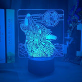 3d Led Moon Lamp | Wolf-Horde-16 changing colors-