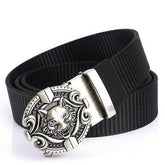 Black Wolf Head Belt | Wolf-Horde-Belt black / silver buckle-