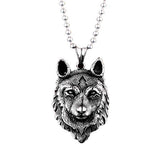 Carved Wolf Head Pendant | Wolf-Horde-Beaded Chain-