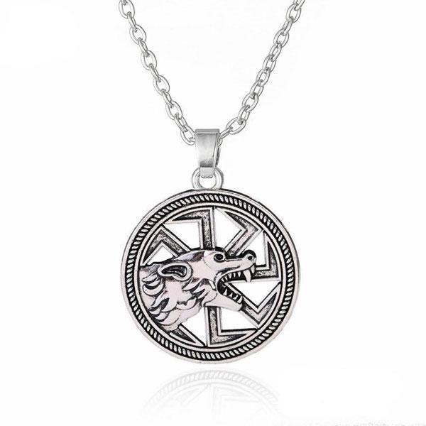 Fenrir Wolf Pendant | Wolf-Horde-Silver Chain-