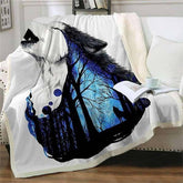 Howling wolf blanket: sublime ornament | Wolf-Horde-127cmx152cm-
