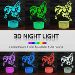 Howling Wolf Lamp | Wolf-Horde 16 changing colors
