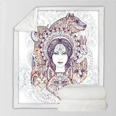 Indian Wolf Blanket: sacred symbol | Wolf-Horde-130cmx150cm-