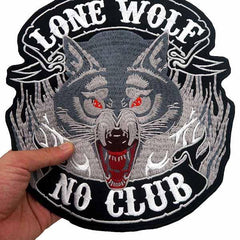 Lone Wolf No Club Patch | Wolf-Horde-punk style-
