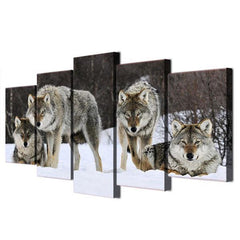 Multi Panel Wolf Painting | Wolf-Horde-Small-
