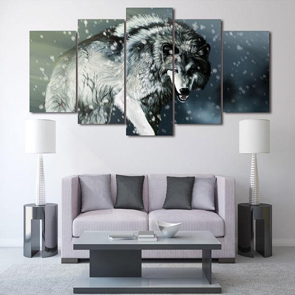 Original Lone Wolf Painting | Wolf-Horde-Small-