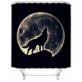 Shower Curtain Wolf Shower Howling Full Moon | Wolf-Horde-W90xH180cm-