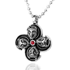 Viking Wolf Head Necklace | Wolf-Horde-Silver-