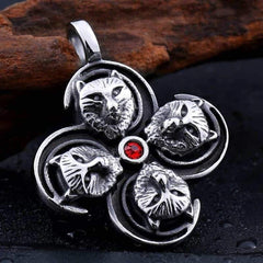 Viking Wolf Head Necklace | Wolf-Horde-Silver-