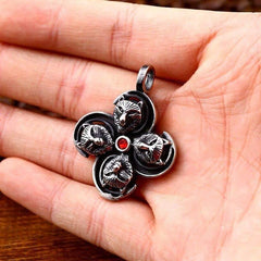 Viking Wolf Head Necklace | Wolf-Horde-Silver-