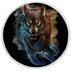 Wild Wolf Beach Towel | Wolf-Horde-Black-