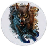 Wild Wolf Beach Towel | Wolf-Horde-White-