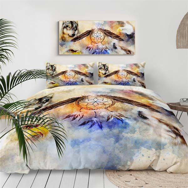 Wolf Dream Catcher Bedding | Wolf-Horde-Simple (172x218)-