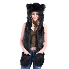 Wolf Hat Scarf | Wolf-Horde-Black-