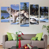 Wolf in Woods Painting | Wolf-Horde-Small-