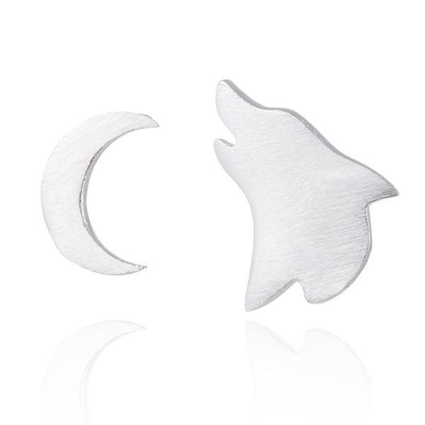 Wolf Moon Earrings | Wolf-Horde-Silver-
