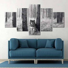 Wolf Painting Black and White | Wolf-Horde-Small-
