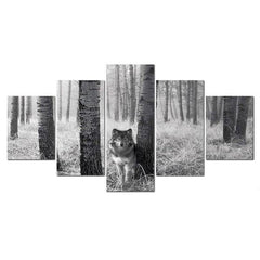 Wolf Painting Black and White | Wolf-Horde-Small-