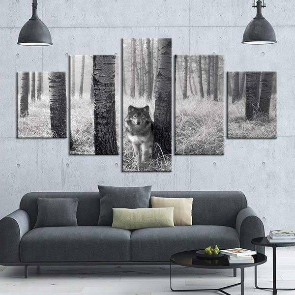 Wolf Painting Black and White | Wolf-Horde-Small-