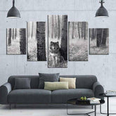 Wolf Painting Black and White | Wolf-Horde-Small-