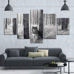 Wolf Painting Black and White | Wolf-Horde-Small-