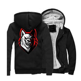 Wolf Pattern Fleece Jacket | Wolf-Horde Black