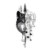 Wolf Tattoo half geometric | Wolf-Horde-xqb089-