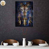 Wolf Wall Art Dreamcatcher | Wolf-Horde-35x50cm-