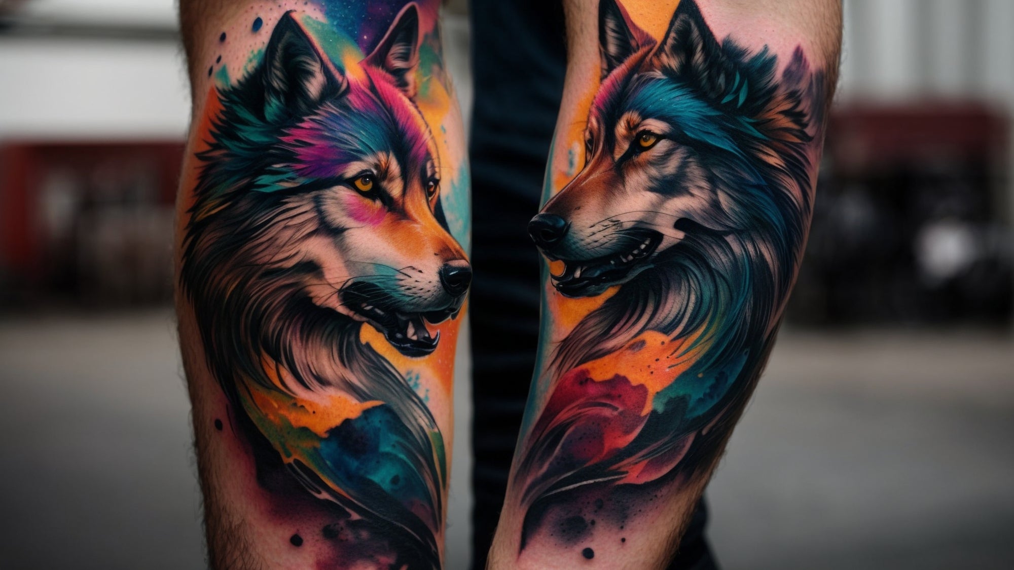 wolf temporary tattoo