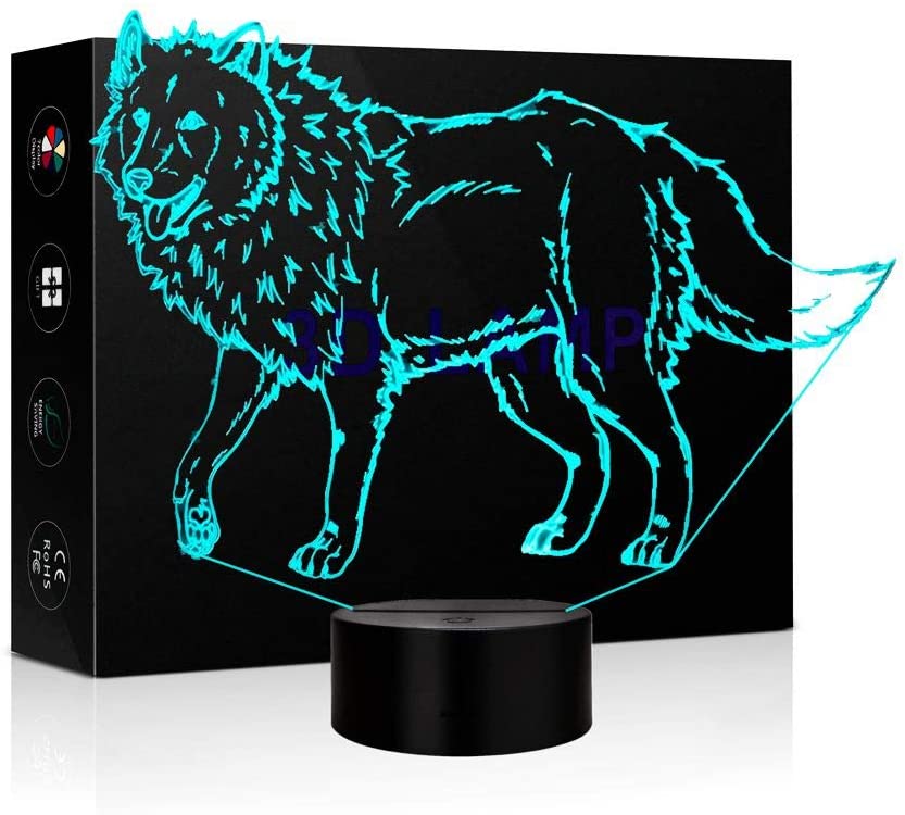 3d Led Hologram Lamp | Wolf-Horde