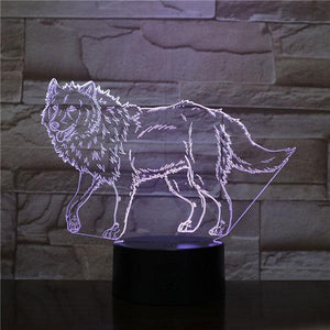 3d Led Hologram Lamp | Wolf-Horde-16 changing colors-
