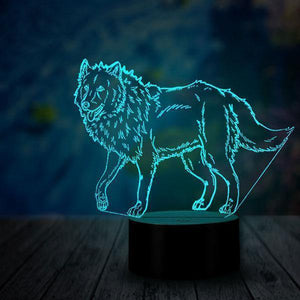 3d Led Hologram Lamp | Wolf-Horde-16 changing colors-