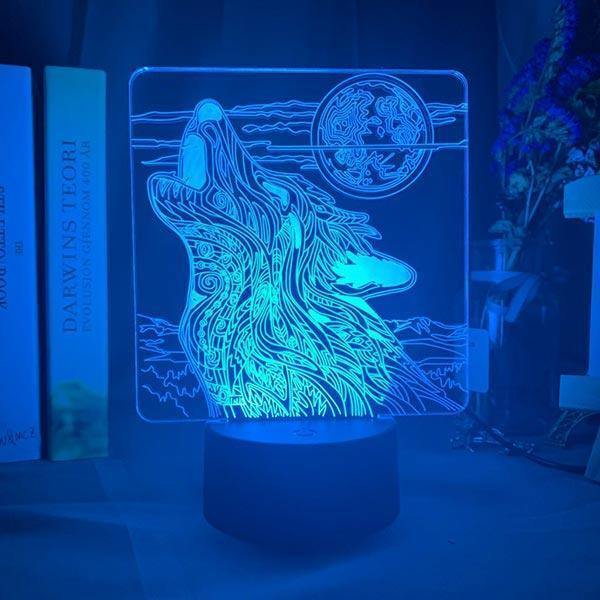 3d Led Moon Lamp | Wolf-Horde-16 changing colors-