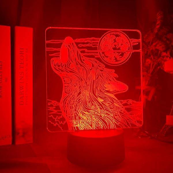 3d Led Moon Lamp | Wolf-Horde-16 changing colors-