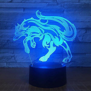 3D Wolf Lamp | Wolf-Horde-16 changing colors-