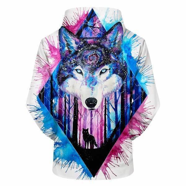 3d wolf hoodie hotsell