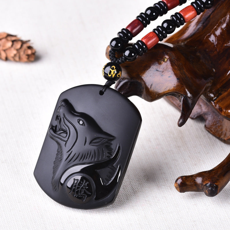 OBSIDIAN WOLF NECKLACE