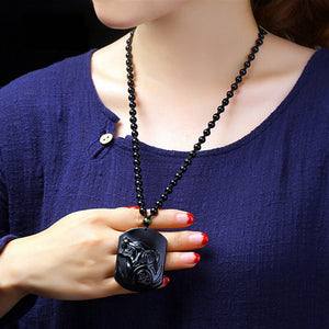 OBSIDIAN WOLF NECKLACE