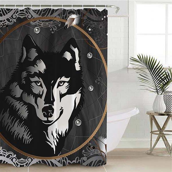 Alpha Wolf Shower Curtain | Wolf-Horde-W90xH180cm-