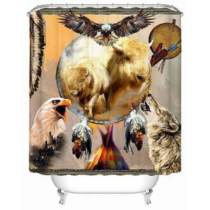 American Eagle Shower Curtain | Wolf-Horde-W90xH180cm-