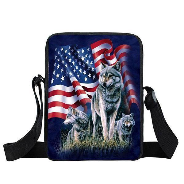  American flag shoulder bag | Wolf-Horde-American flag-