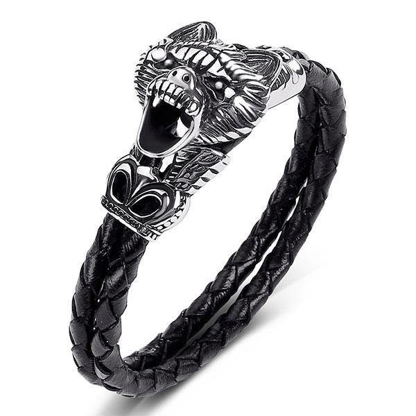 Anger Forest Wolf Head Bracelet | Wolf-Horde-16.5cm-