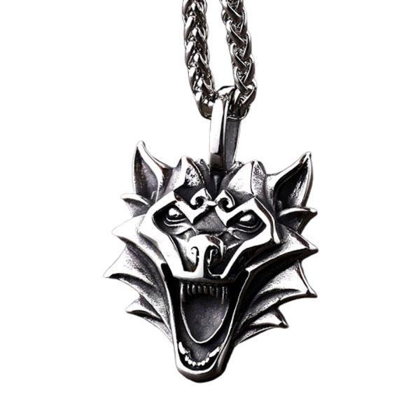 Anger Forest Wolf Head Necklace | Wolf-Horde-silver-