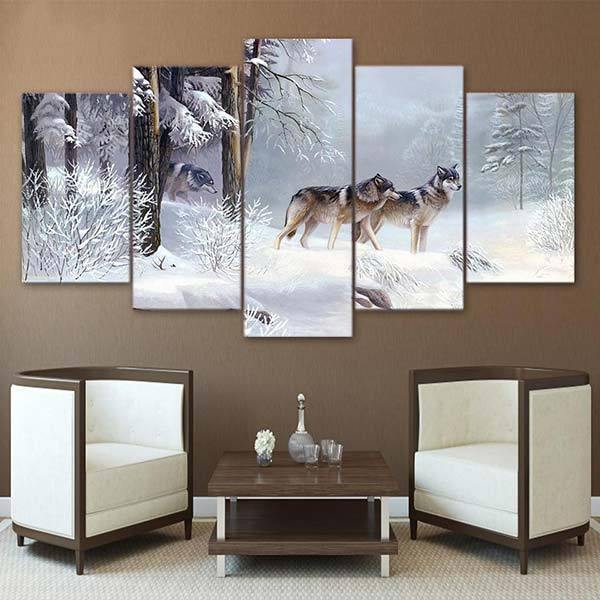 Artic Wolf Snow Painting | Wolf-Horde-Small-