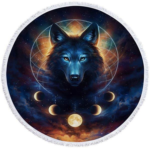 Astral Wolf Beach Towel | Wolf-Horde-100cm-