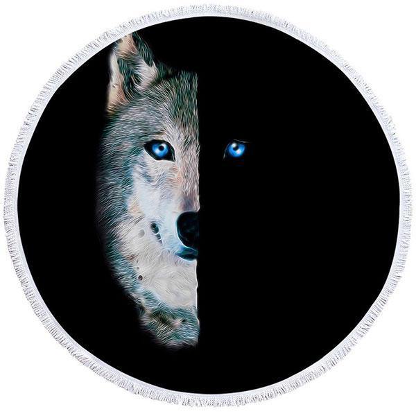 Black Wolf Beach Towel | Wolf-Horde-100cm-