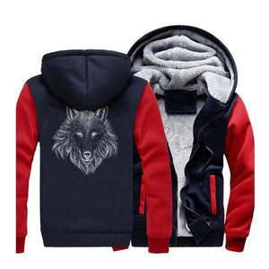 Black Wolf Jacket | Wolf-Horde Red Dark Blue