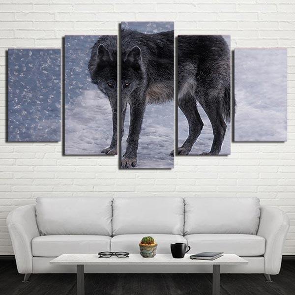 Black Wolf Shadow Painting | Wolf-Horde-Small-