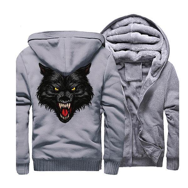 Blue Wolf Fleece Zip-up Jacket | Wolf-Horde Grey