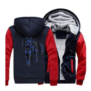 Blue Wolf Jacket | Wolf-Horde Red Dark Blue